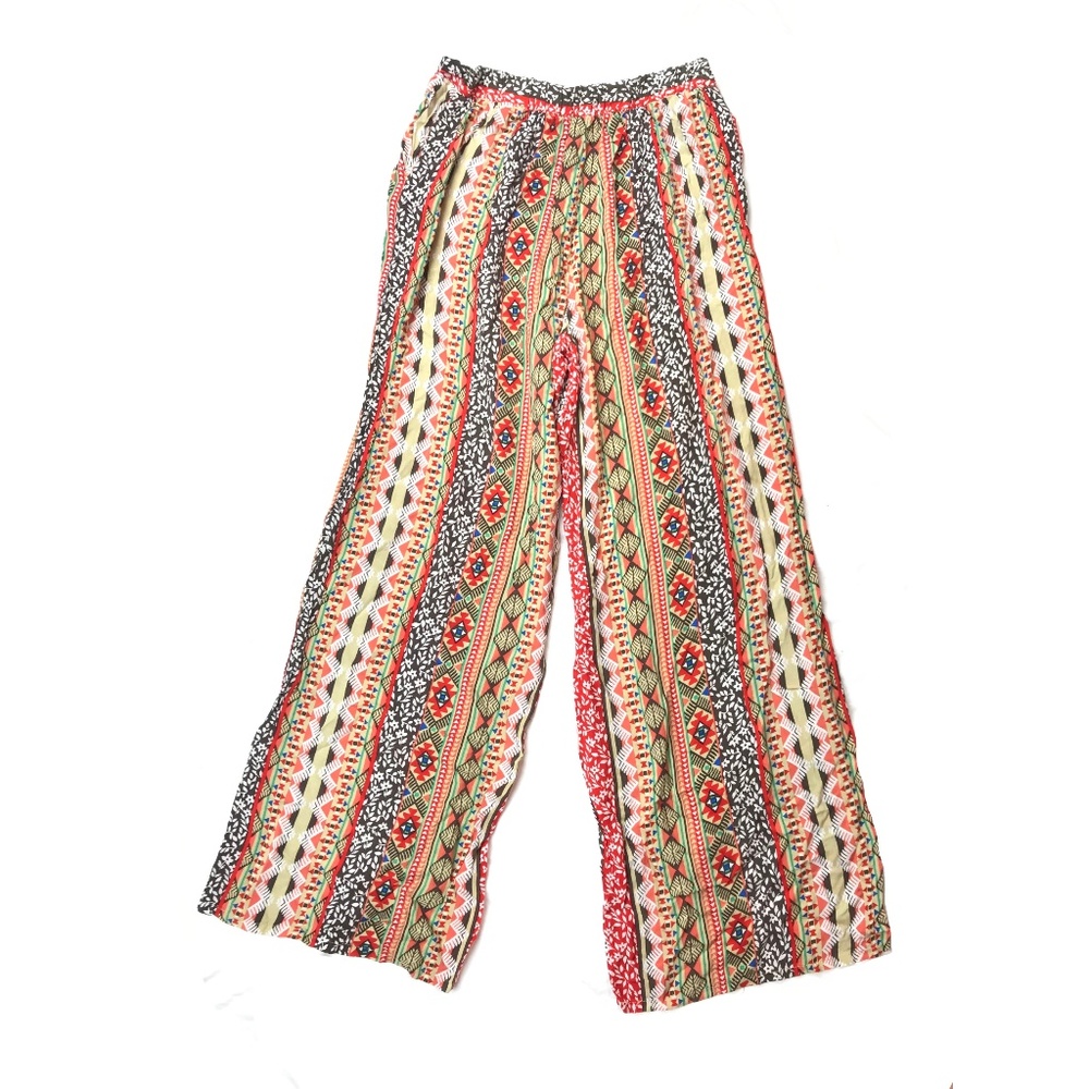 Love Tree printed bohemian wide leg pants
